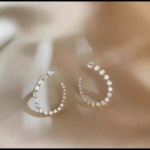 U Shape Gold Stud Earrings